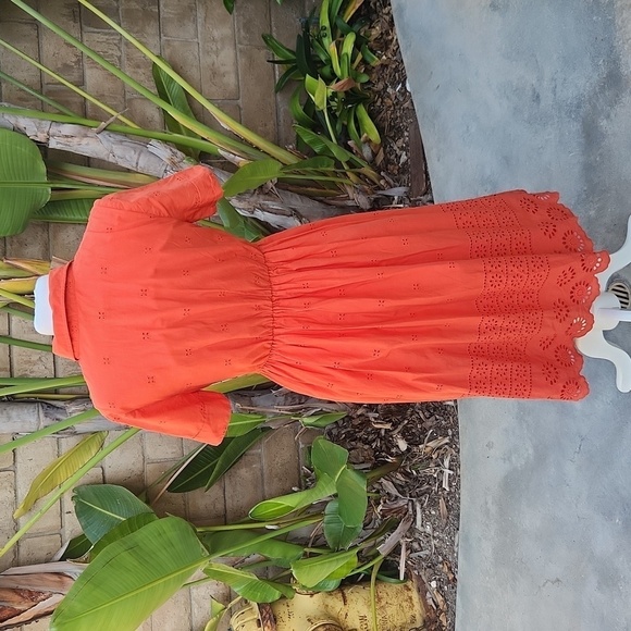 KATE SPADE Orange Eyelet Tie Waist Short Dress small - Picture 5 of 11